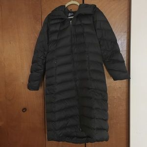 Knee-length down coat from Patagonia